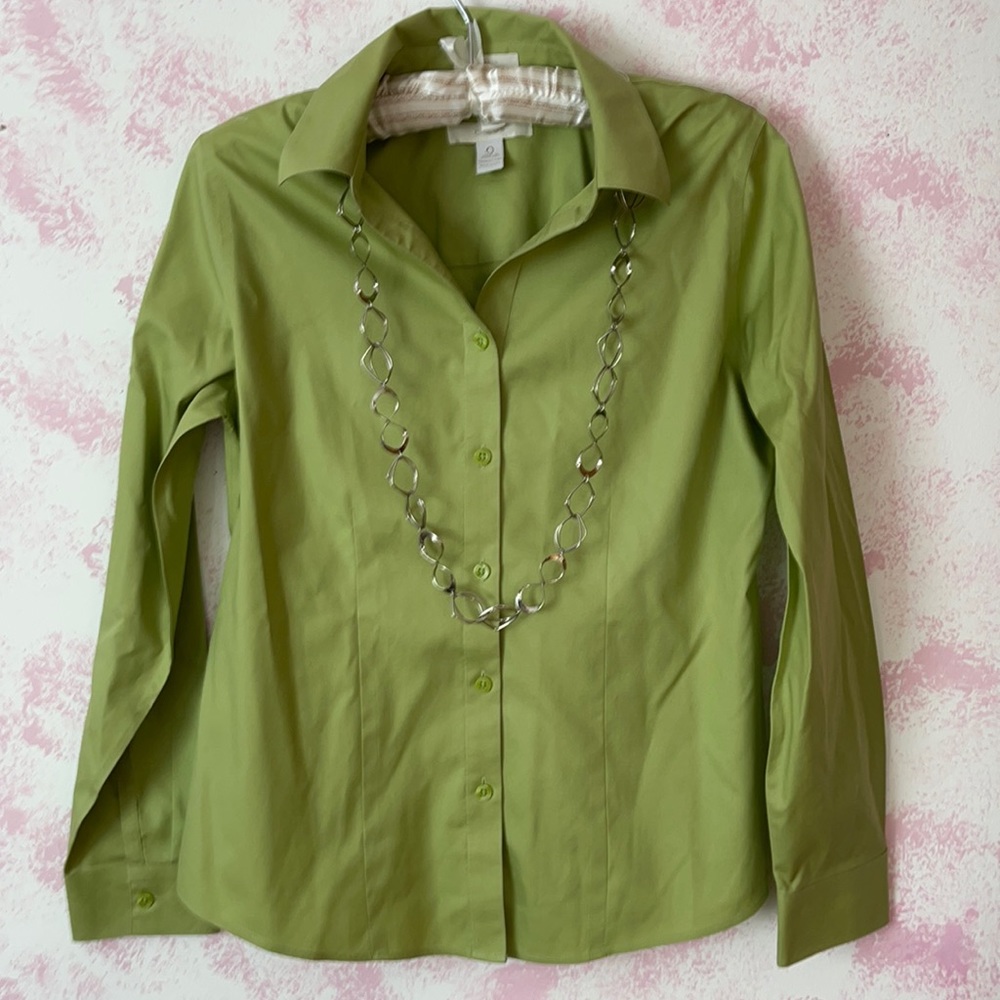 Chico’s long sleeve blouse - lime green